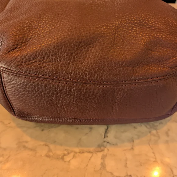 Michael Kors Plum Fulton Large Leather Hobo Bag with Gold Accents - Picture 9 of 10